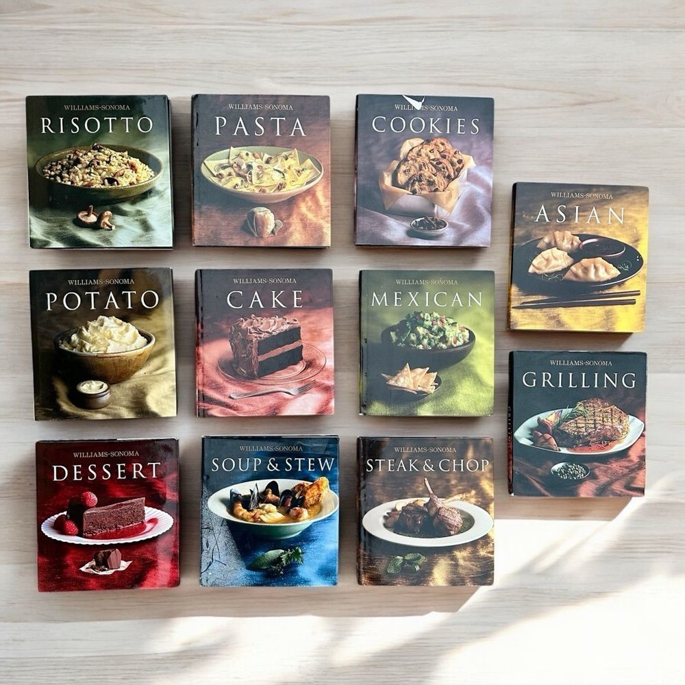 Williams Sonoma Hardcover Cookbook Set 11pc Pasta Dessert Grilling Asian